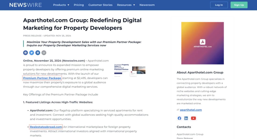 Press release example